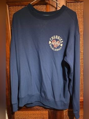 chubbies Navy Pickleball Graphic Crewneck Sweatshirt EUC Large